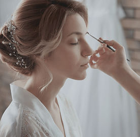 Bridal makeup application by Jan Padron, professional makeup artist in Northeast Wisconsin