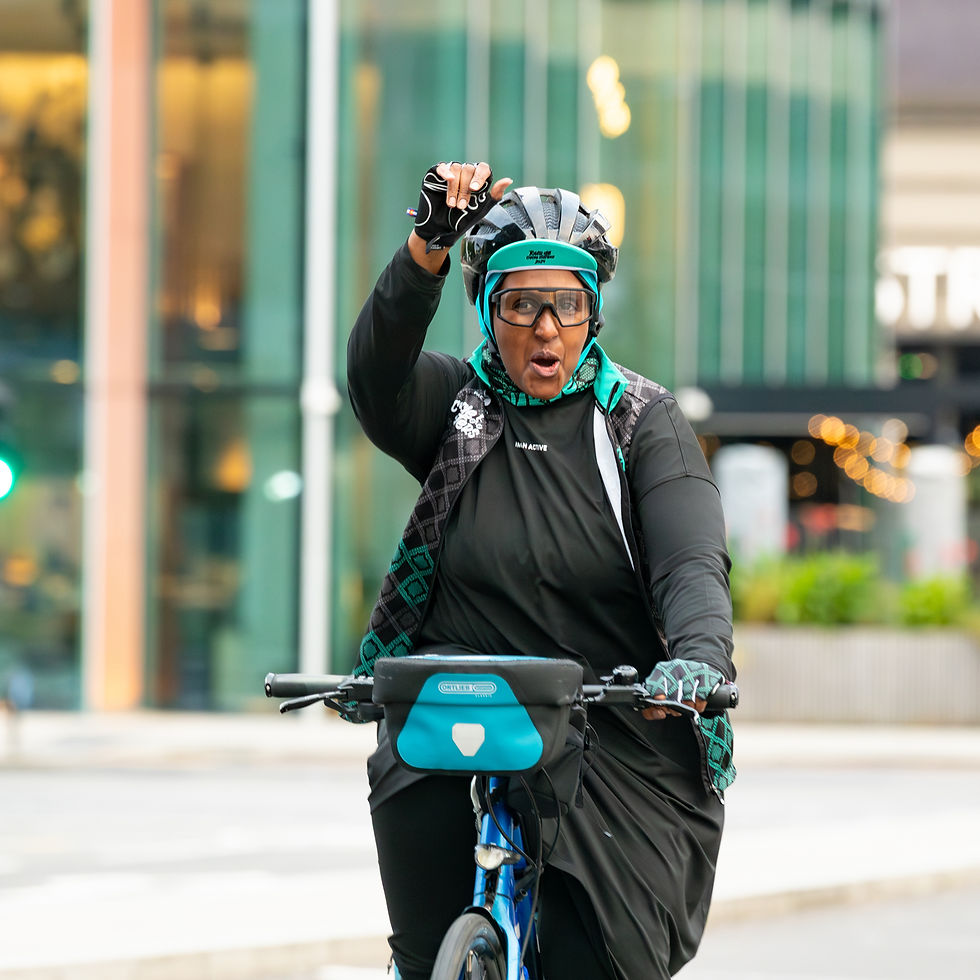 Muslim women cycling