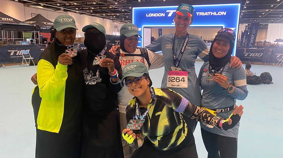 Muslim women triathletes