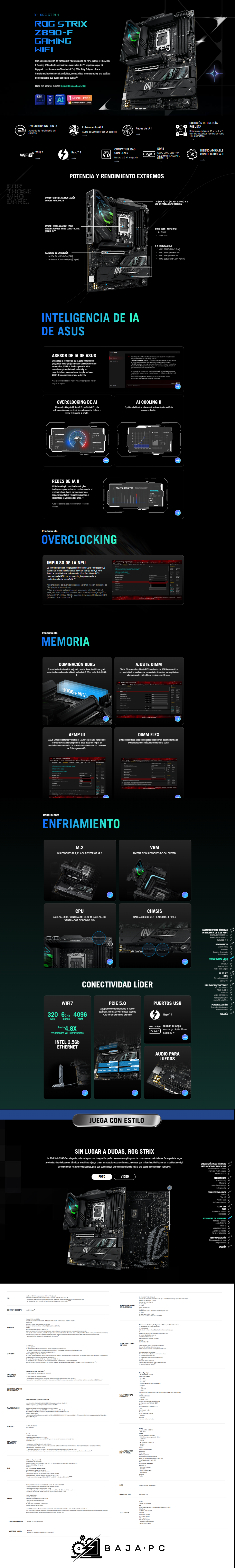 Tarjeta Madre ASUS ROG Strix Z890-F Gaming WiFi / ATX / LGA1851 / 16+1+2+2 etapas de Potencia / DDR5 / PCIe 5.0 / Intel Core Ultra Series 2 Ready / 5x Ranuras M.2 / ROG STRIX Z890-F GAMING WIFI 