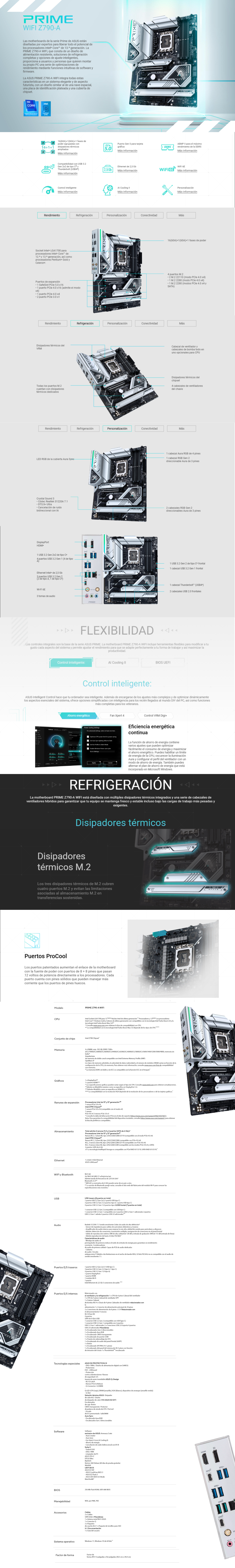 Tarjeta Madre ASUS PRIME Z790-A WIFI / Socket 1700 / Intel Z790 / HDMI / 128GB DDR5 / Asus Prime Z790-A WIFI