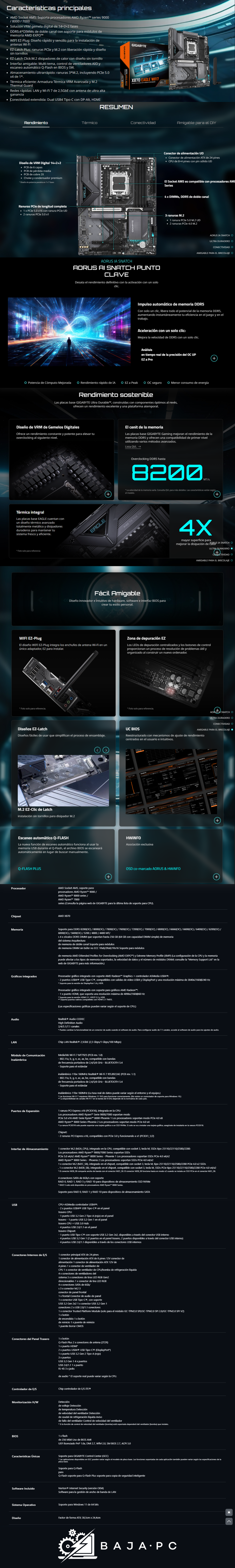Tarjeta Madre Gigabyte X870 EAGLE WIFI7 / ATX / AM5 /X870 EAGLE WIFI7