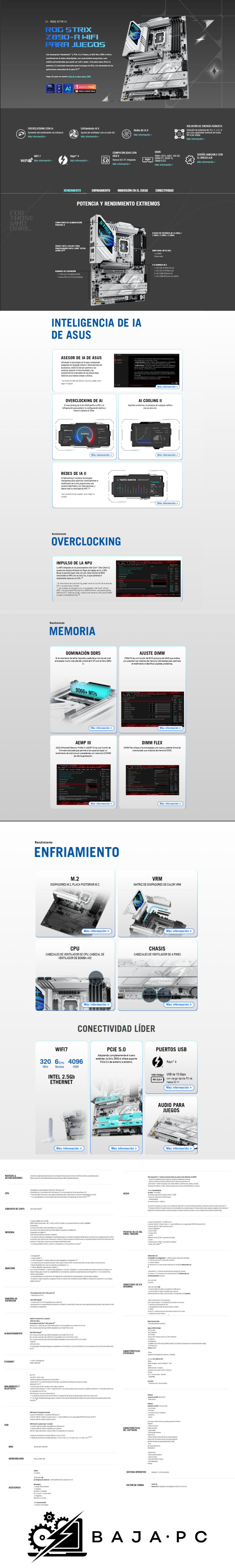 Tarjeta Madre ASUS ROG Strix Z890-A Gaming WiFi / LGA1851 / ATX / Intel® Core™ Ultra Series 2 Ready / DDR5 / WiFi 7 / 5XM.2 / Thunderbolt™ 4 / AI avanzado listo para PC / ROG STRIX Z890-A GAMING WIFI 