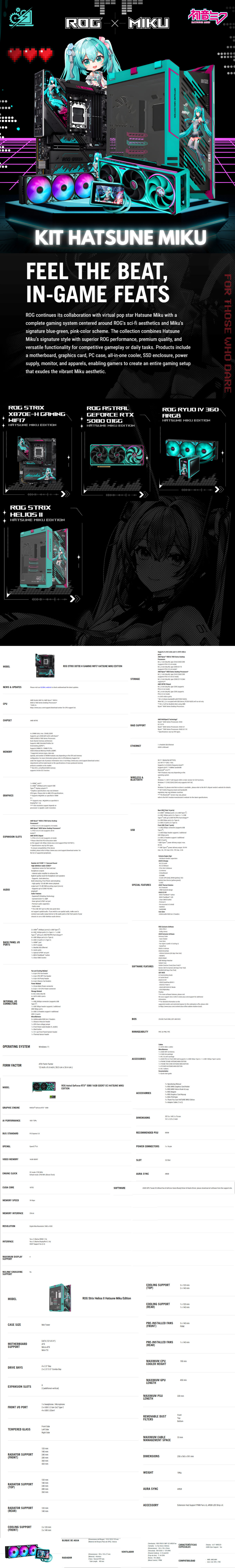 BUNDLE ASUS ROG X HATSUNE MIKU / GeForce RTX 5080 16GB / X870E-H GAMING WIFI7 / ENF.LIQUIDO ROG RYUO IV 360 ARGB / GABINETE ROG STRIX HELIOS II