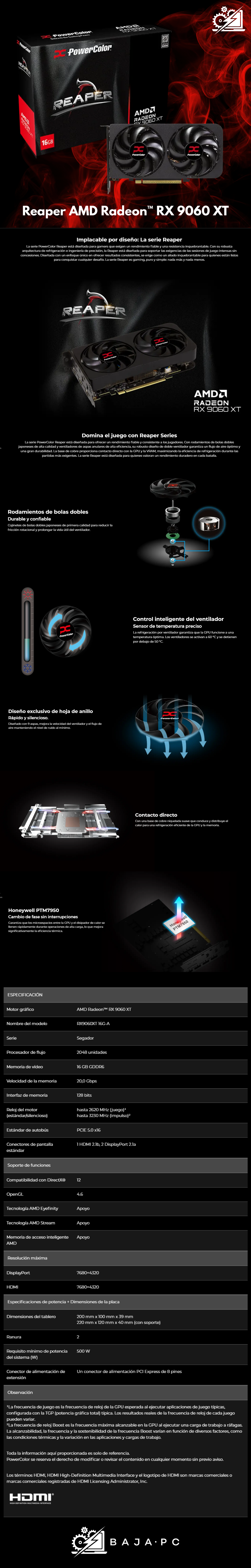 PowerColor Reaper AMD Radeon RX 9060 XT 16GB GDDR