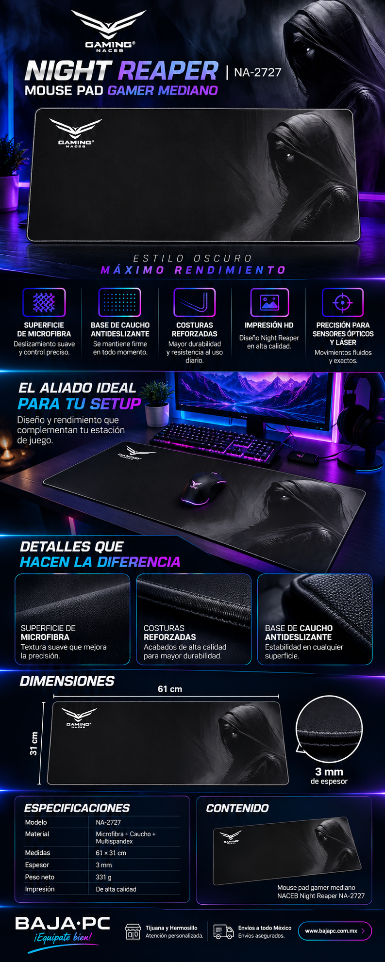 Mouse Pad Night Reaper (M) | NA-2727