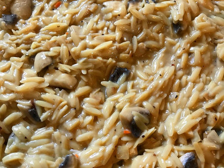 Creamy Garlic & Mushroom Orzo Pasta
