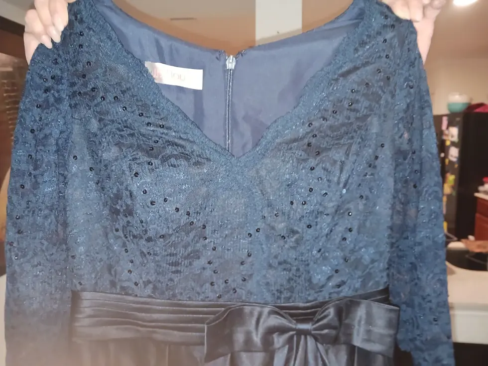 Thumbnail: 💙Winter heavy Gown💙SZ 10 BLUE DRESS VINTAGE BEAUTIFUL SEXY ADULT PARTY DRESS