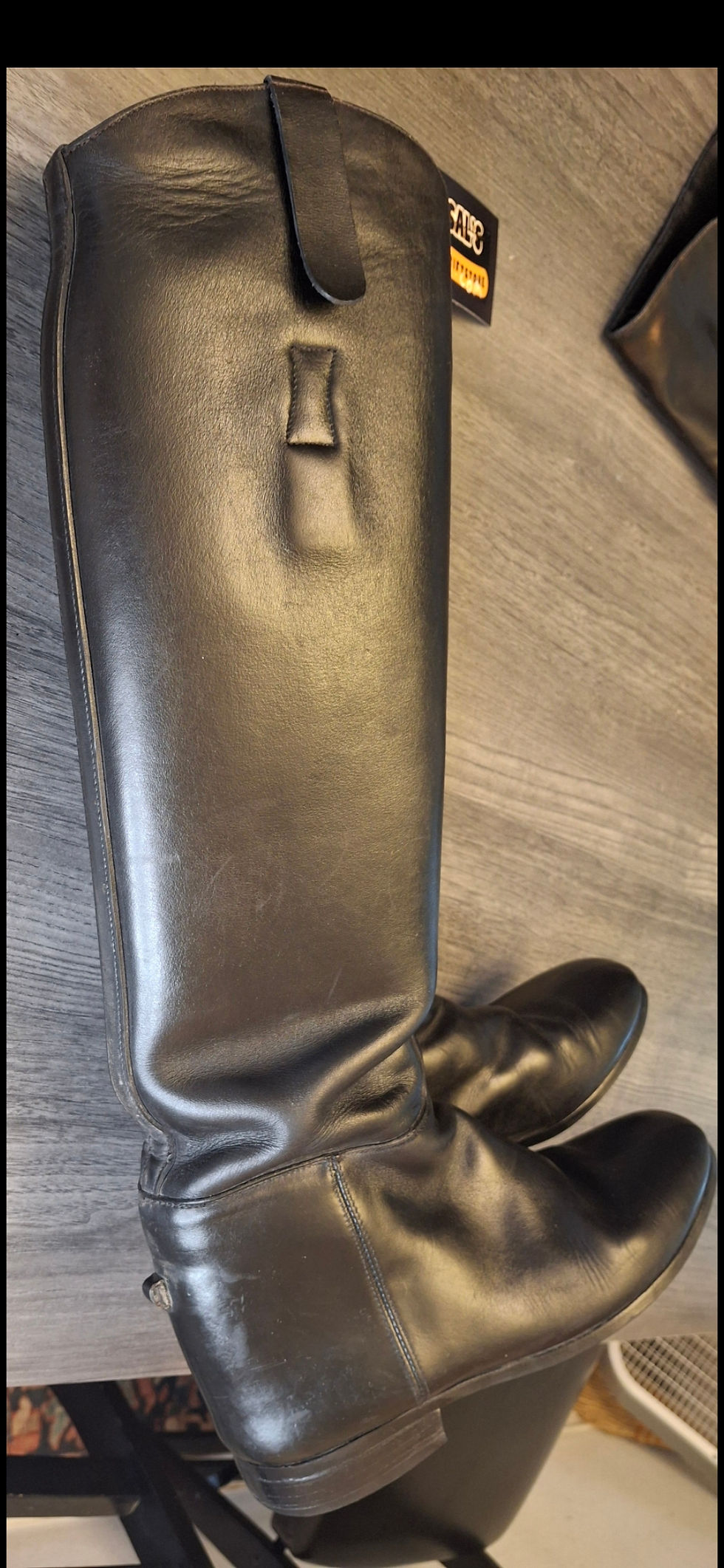 Thumbnail: Women's Girls Size 6 Black Faux Leather Knee High Platform Boots