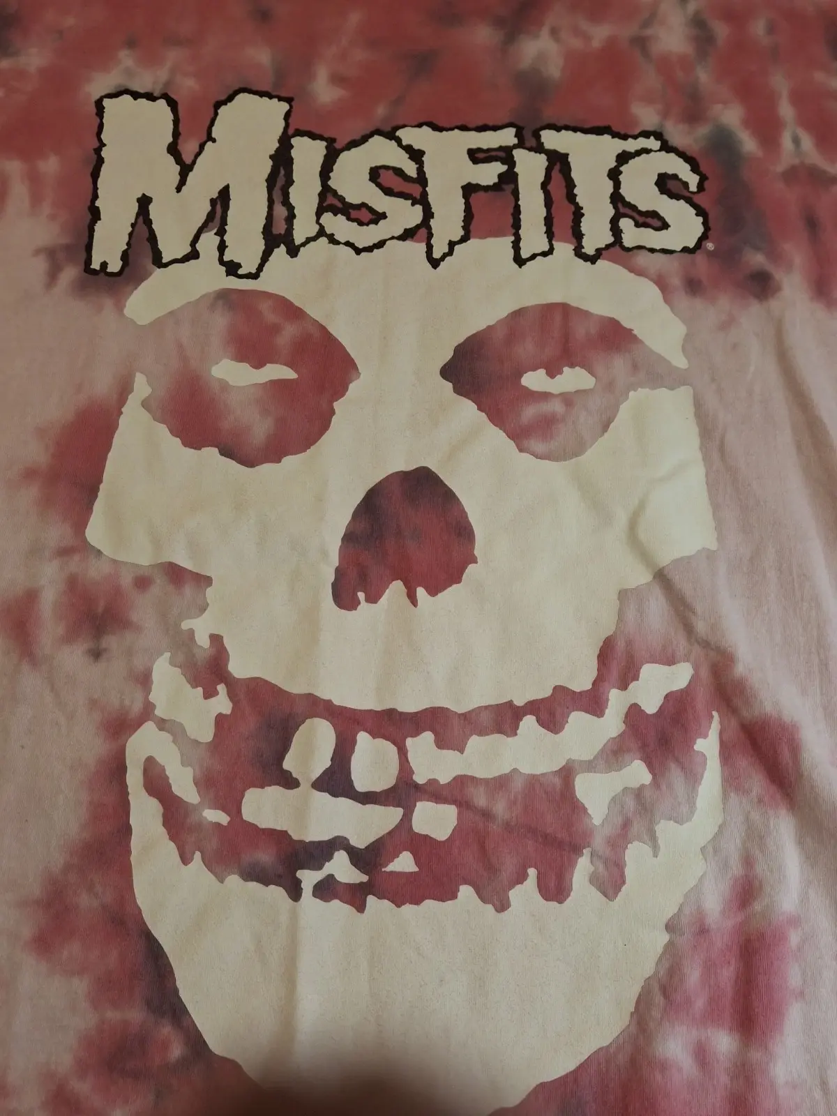 Women's Size Large Misfits T Shirt Pink Tie Dye Girls Punk Emu Goth Halloween