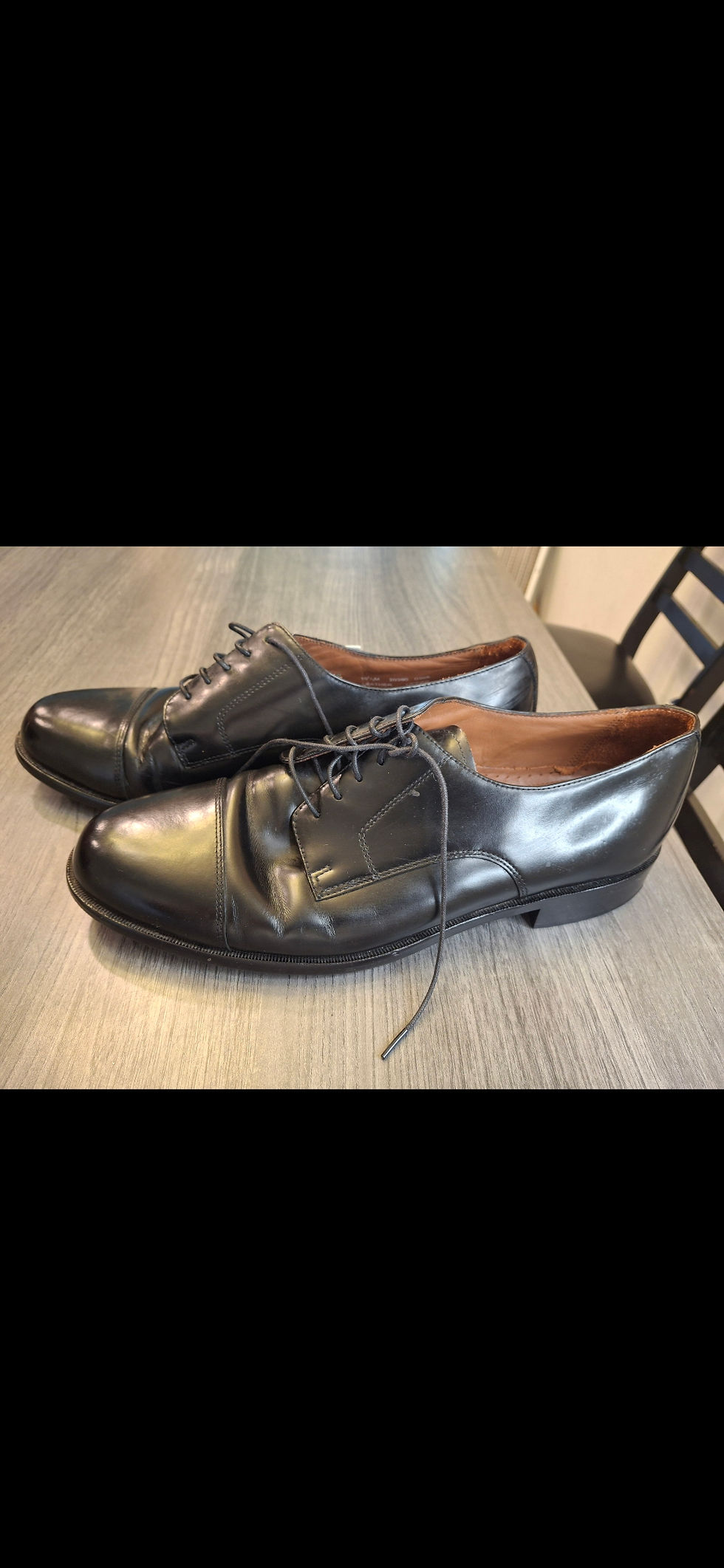 Men's 10.5 Bostonian Classics Cap Toe Oxford Dress Shoes Black Leather