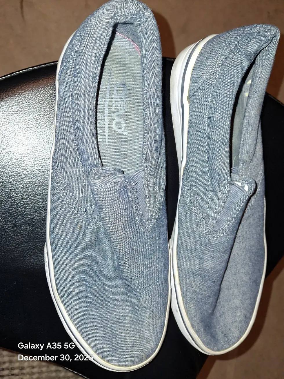 Thumbnail: Men's Size 8.5 Crevo denim Slip-on Sneakers casual travel home walking shoes