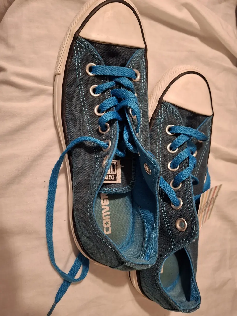 Thumbnail: Women's Size 7 Boys Size 5 Converse Chuck Taylor All Star OX Blue skateboarding