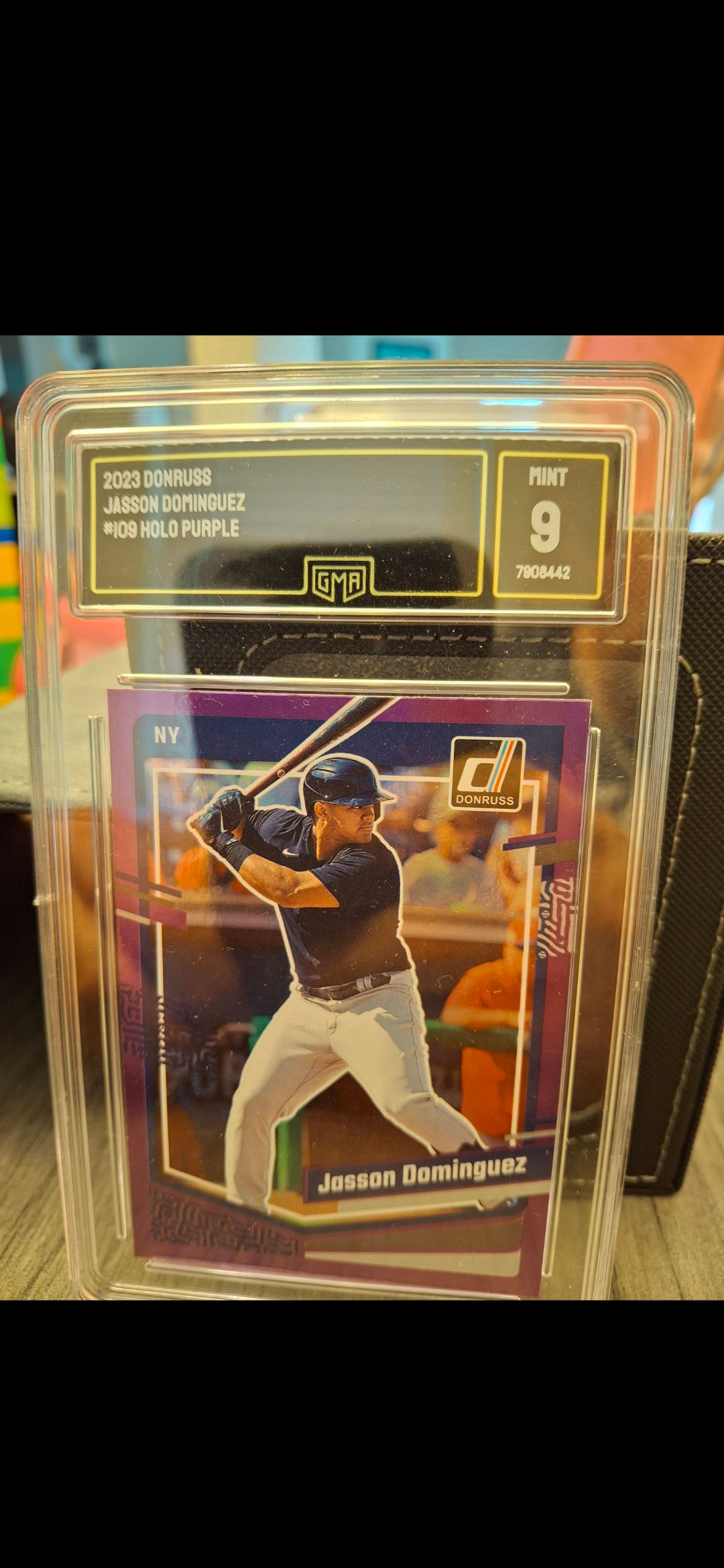 2023 Jasson Dominguez GMA Graded 9 RC Donruss Halo Purple NY Yankees