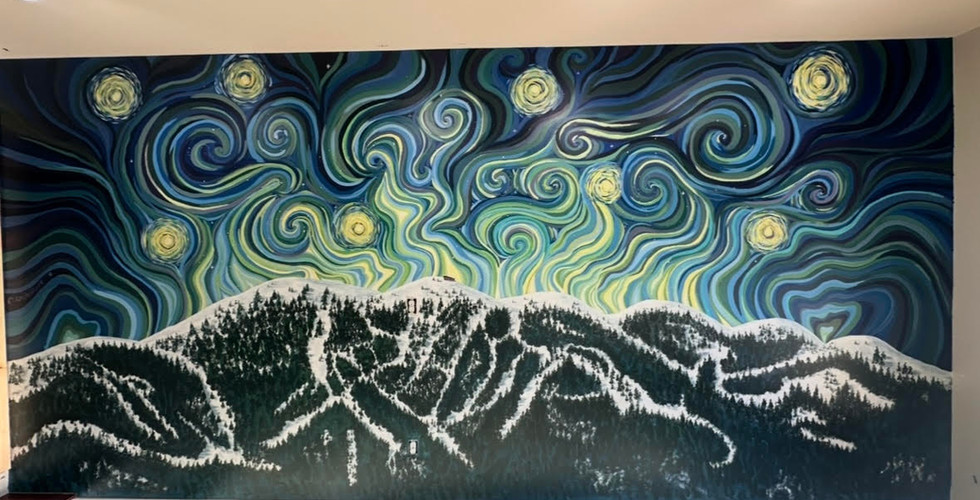 Bri Leslie's finished mural of Big Mountain