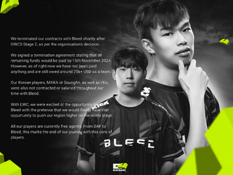 BLEED Esports Faces Backlash Again: Overwatch Team Terminates Contracts Amid Financial Disputes