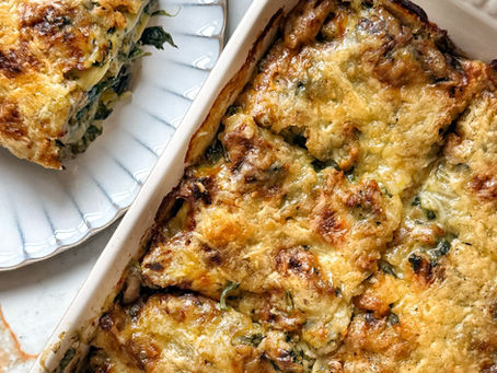 herfst lasagne spinazie prei champignons comfortfood eenpansgerecht