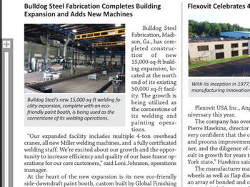 Throwback: Bulldog Steel was featured in Welding Journal