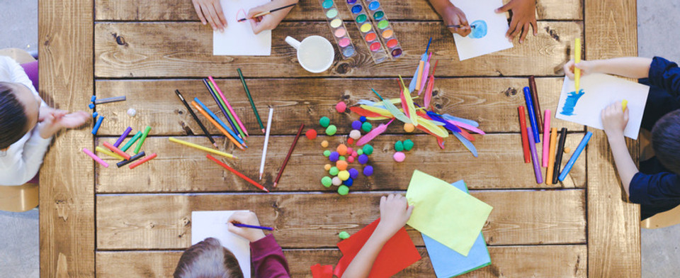 kids doing craft
