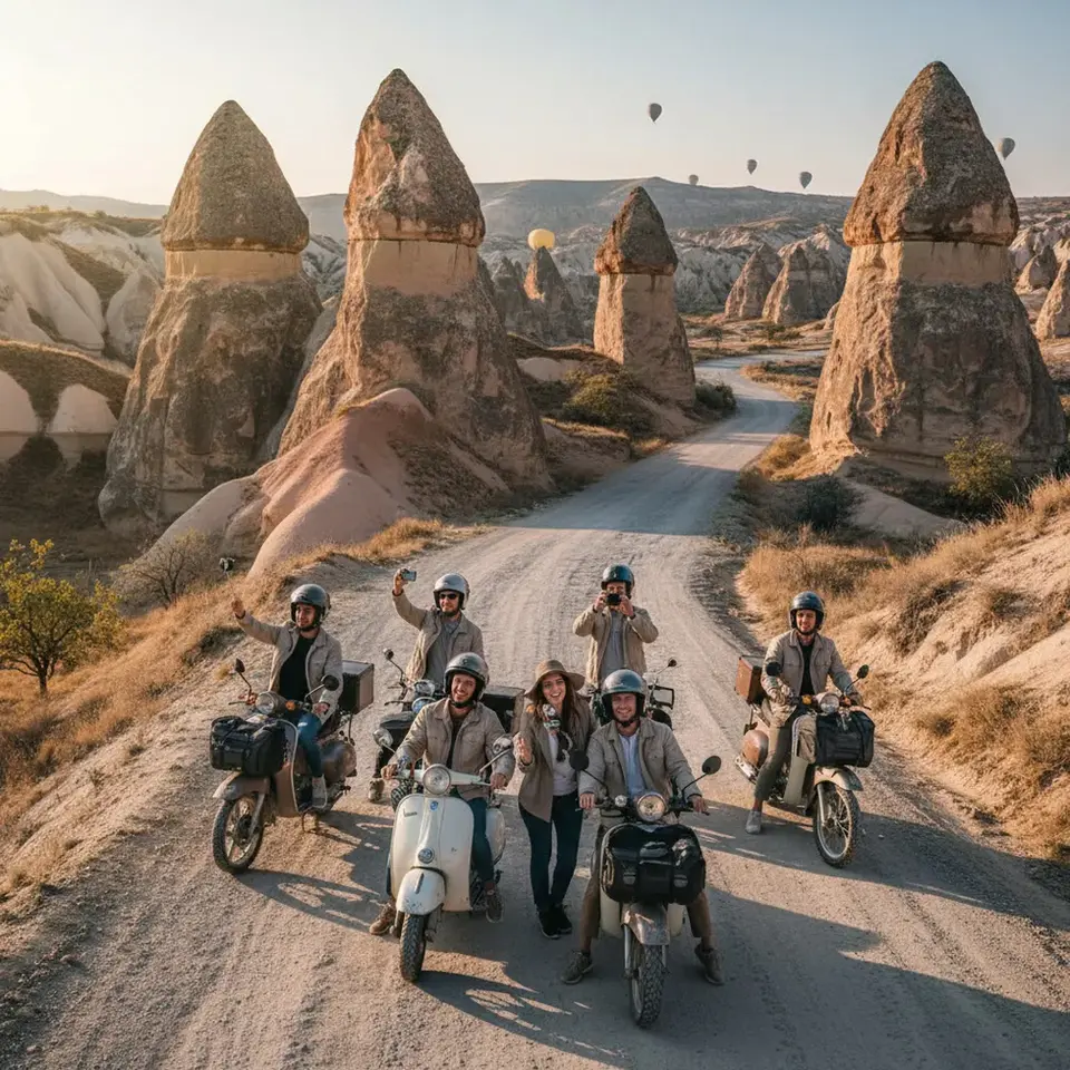 Adventure scooter tour in Cappadocia fairy chimneys