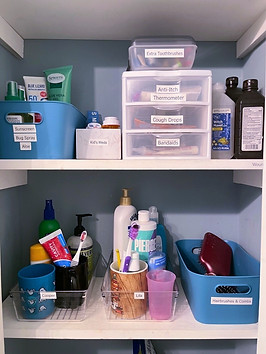 Toothbrush and toiletry organized zones