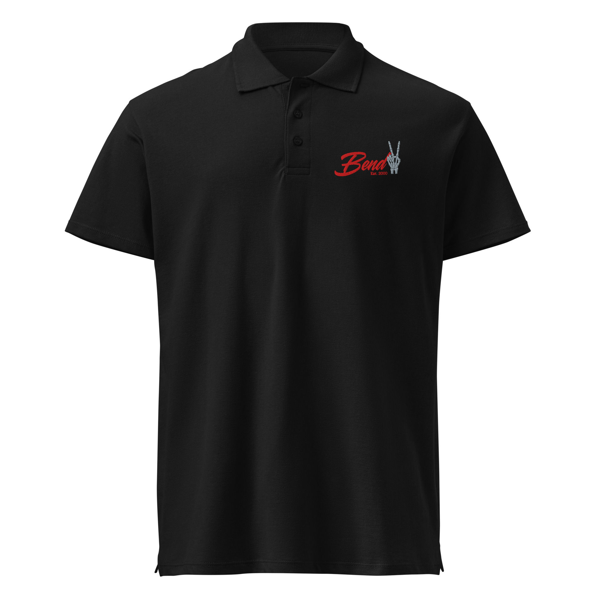 Bend Skeleton Hand: Premium pique polo shirt-