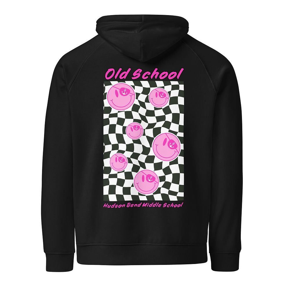 Thumbnail: Old School Happy Face: Unisex eco raglan hoodie