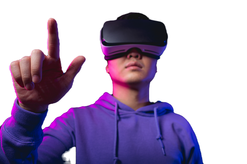 A person using VR wearable device
