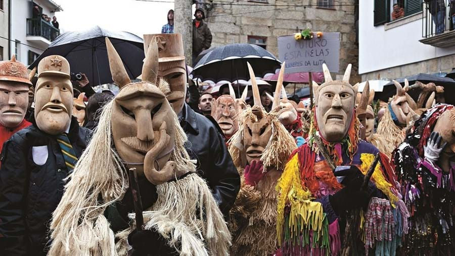 Traditional Carnival masks in Portugal