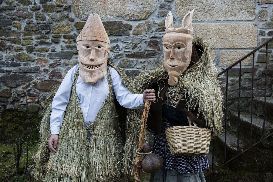 Caretos: traditional carnival masks in Portugal