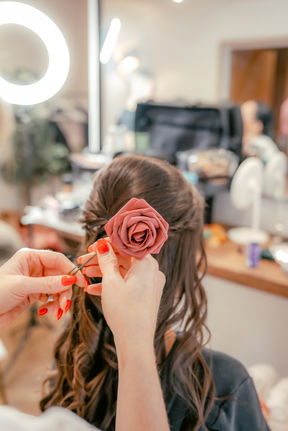 In the make up chair