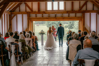 Wedding ceremony at Brookfield Barn