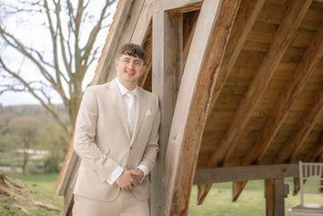 Natural soft light of relaxed Groom