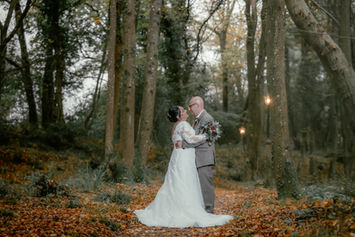 Golden hour in the woods at Swallows Oast