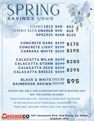 SPRING SAVINGS 5/15-6/15