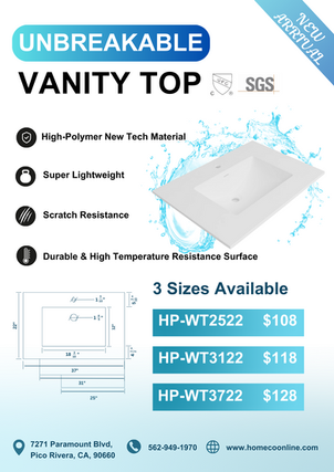 UNBREAKABLE VANITY TOP