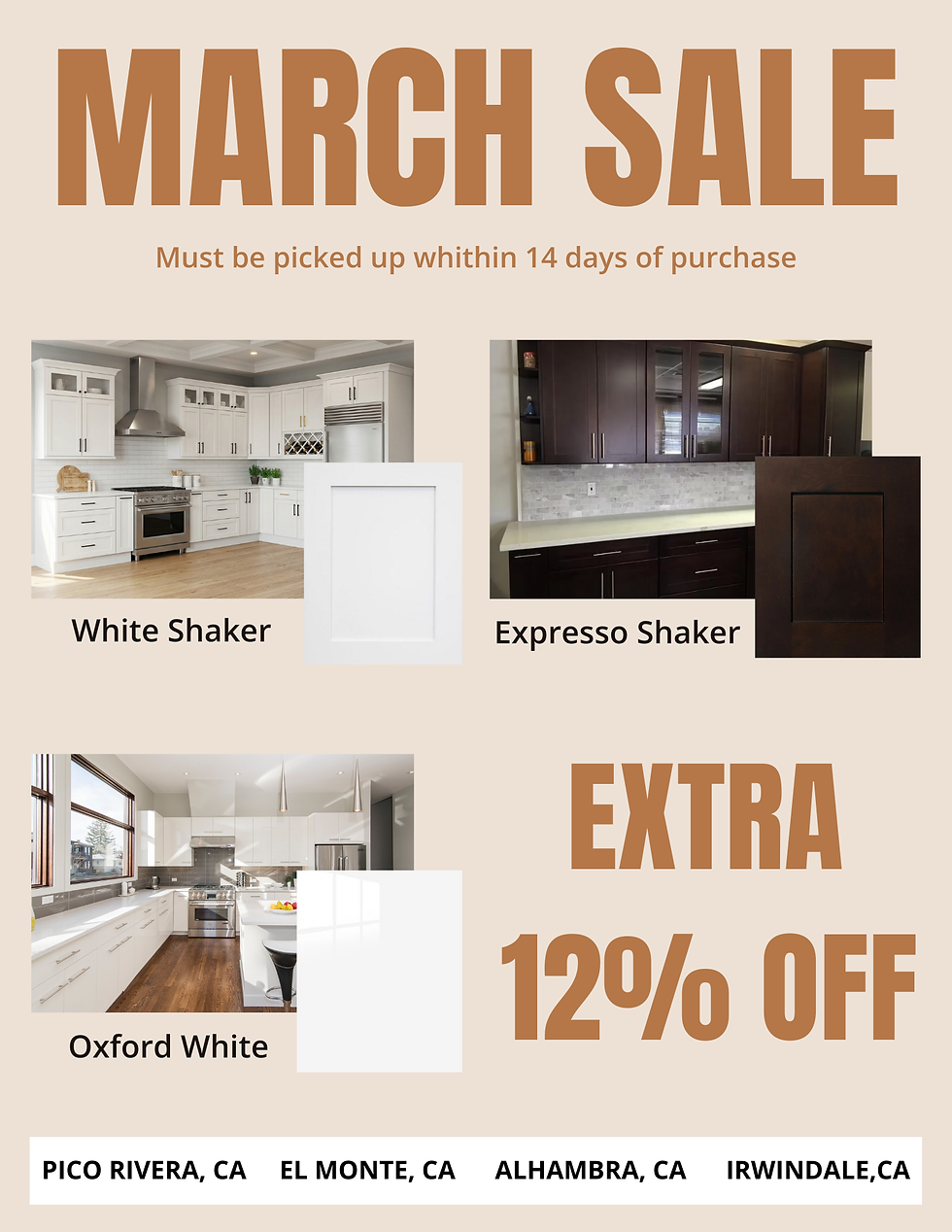 Kitchen Cabinets – March Special！