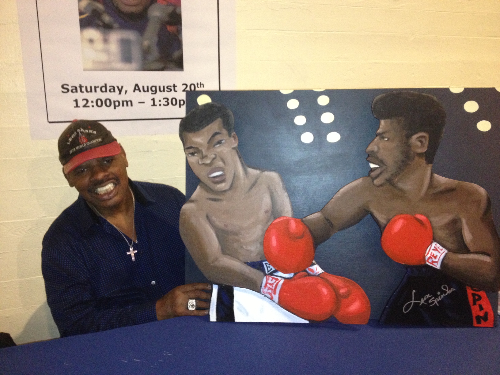 Leon Spinks with painting