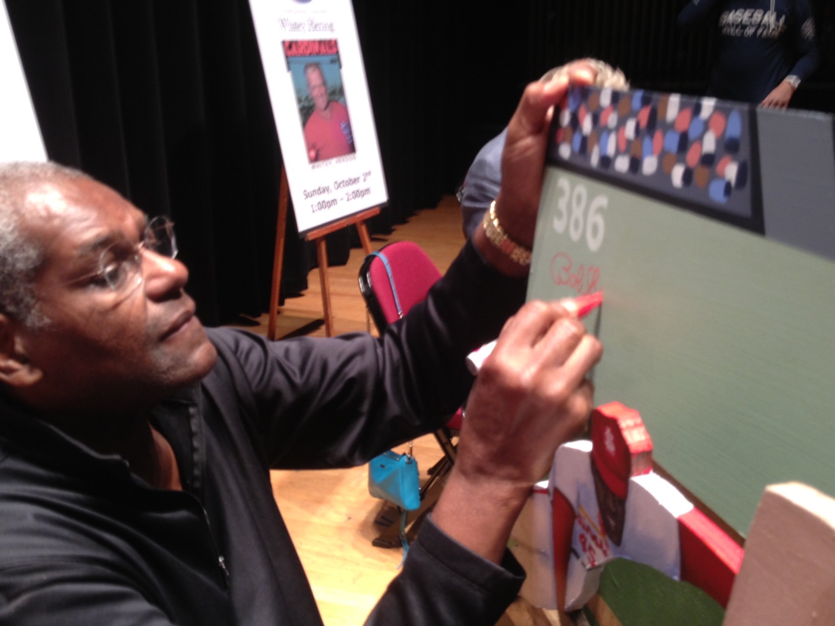 Bob Gibson signing painting