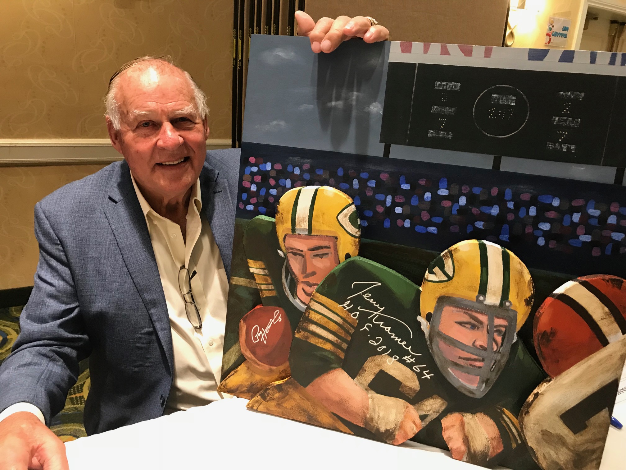 Jerry Kramer with painting