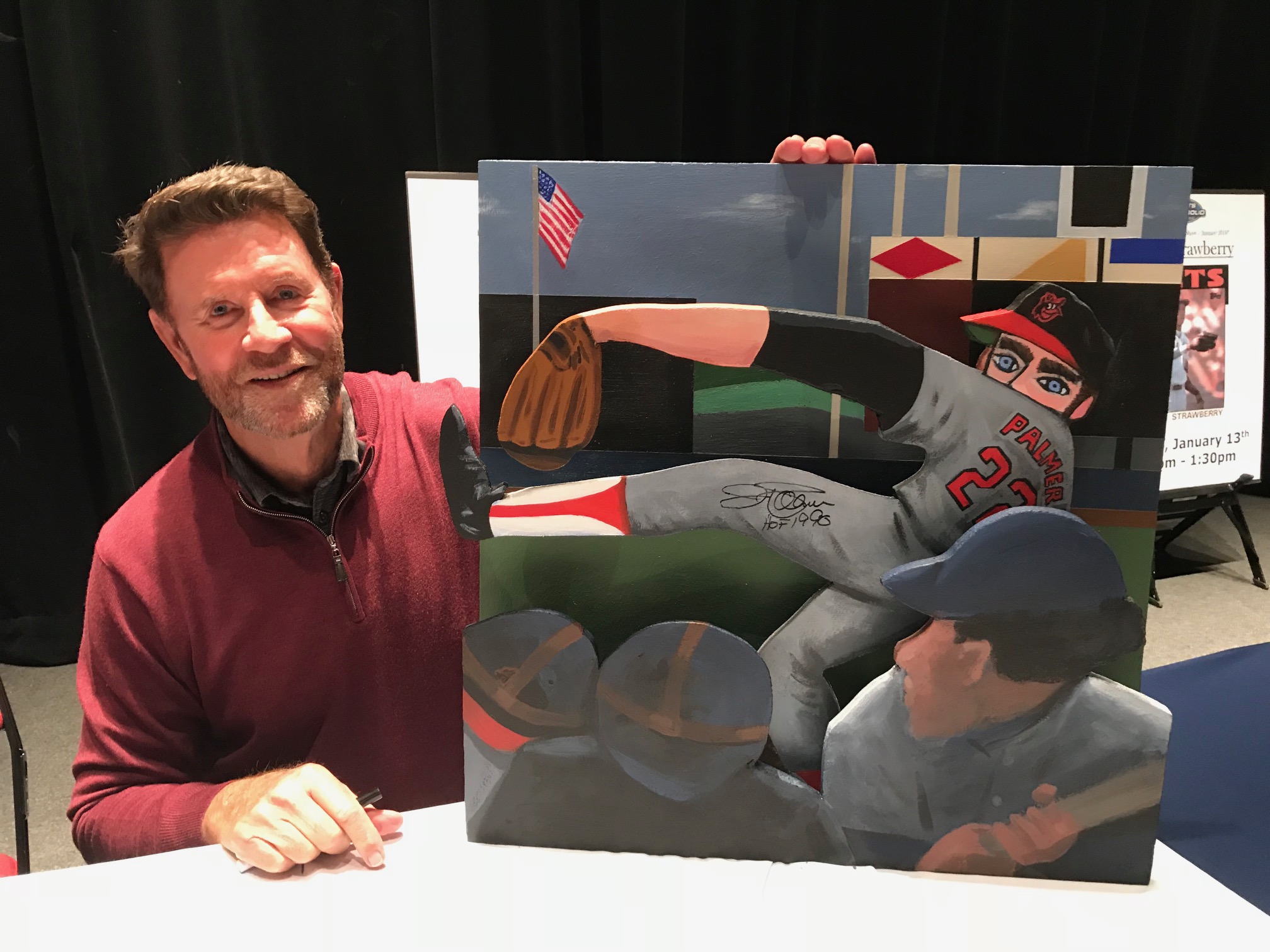 Sax Jim Palmer with painting