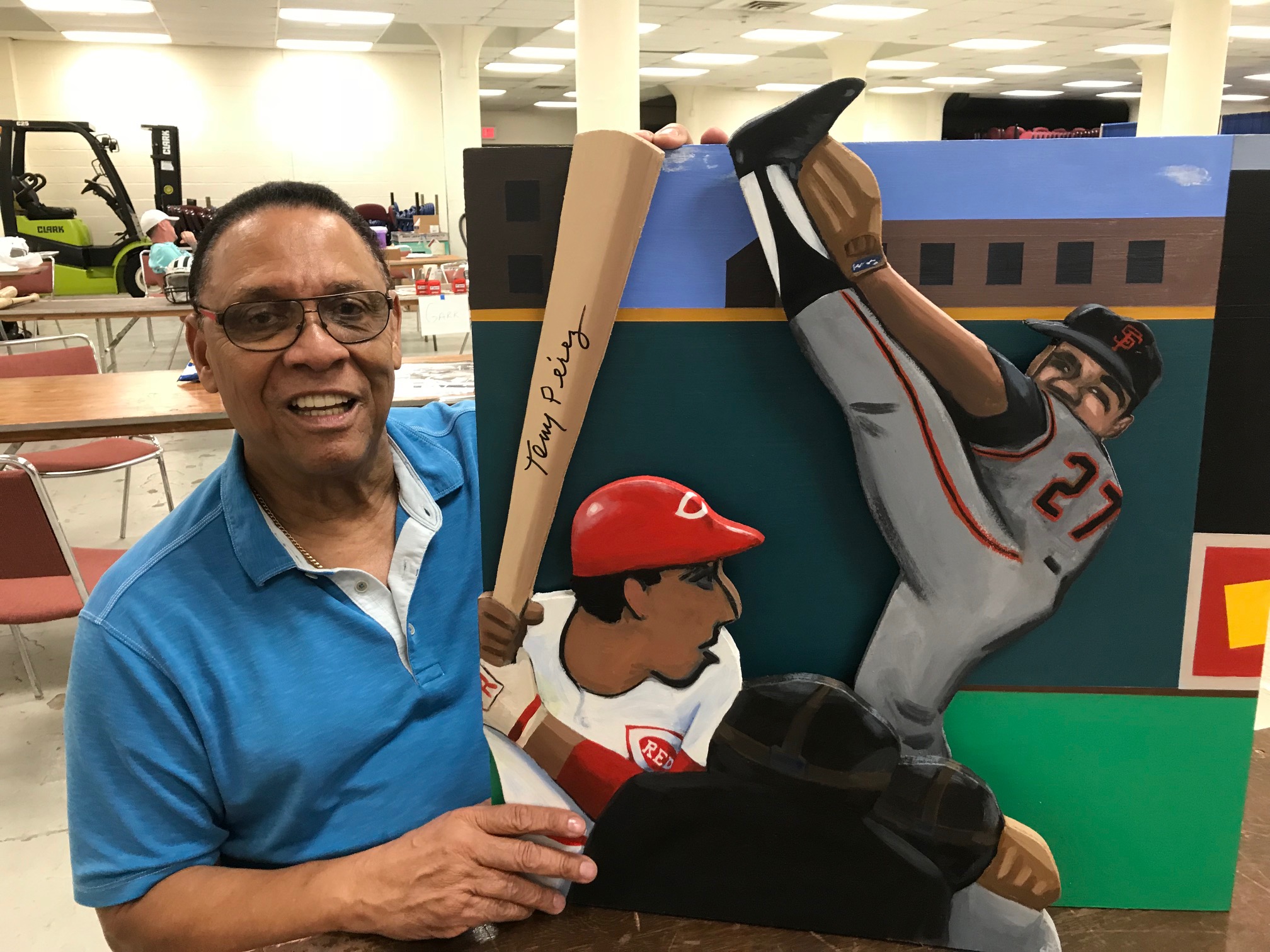 Sax Perez with painting