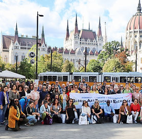Group portrait in Budapest city centre.