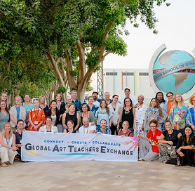 Group portrait at the American School of Doha.