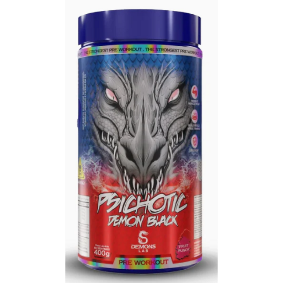 Pré Treino Psichotic Black 300g Ponche de Frutas - Demons Lab