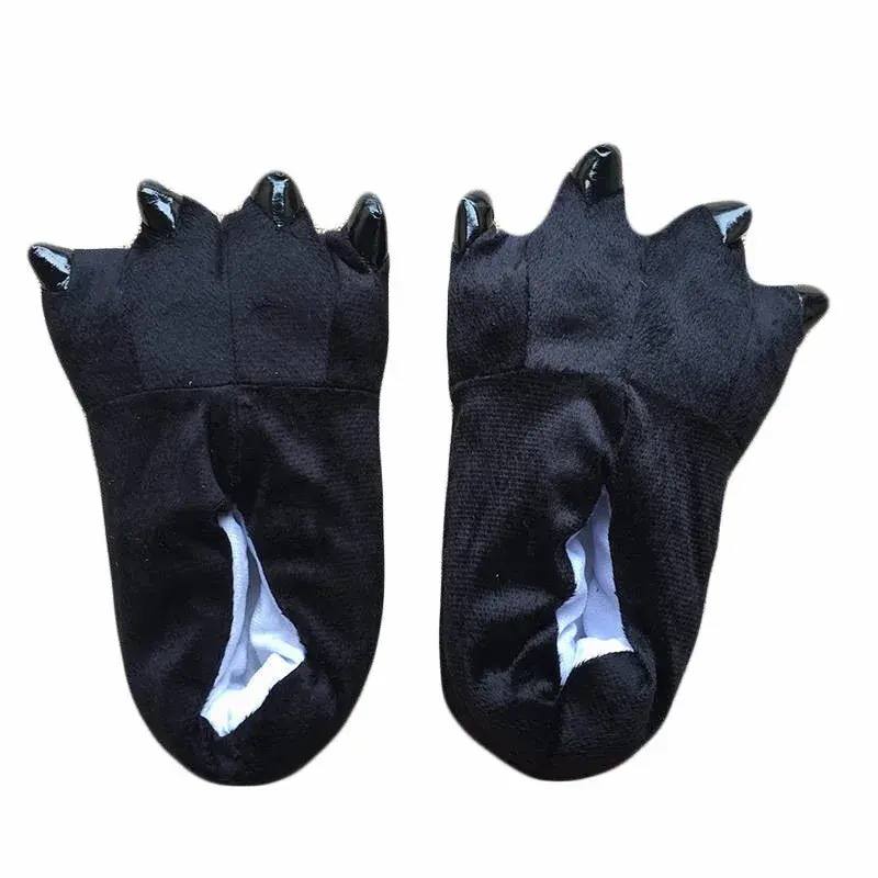 Thumbnail: Cartoon Animal Paw Slippers – Winter Kigurumi Style