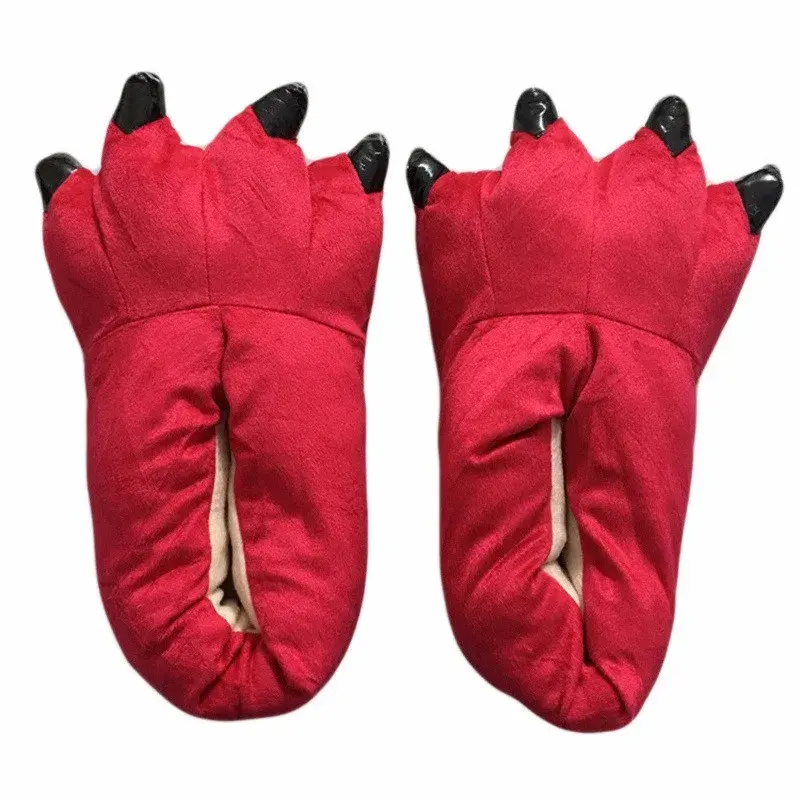 Thumbnail: Cartoon Animal Paw Slippers – Winter Kigurumi Style