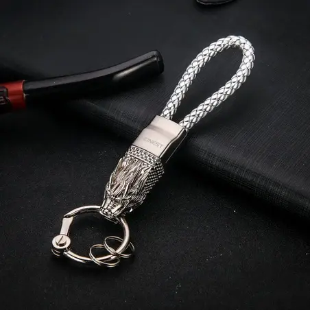 Thumbnail: Luxury Leather Leopard Dragon Keychain