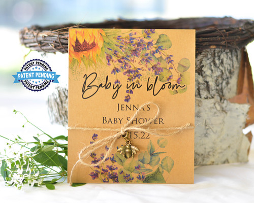 Gift Seed Packets For Baby Shower Favors Baby In Bloom Bee And