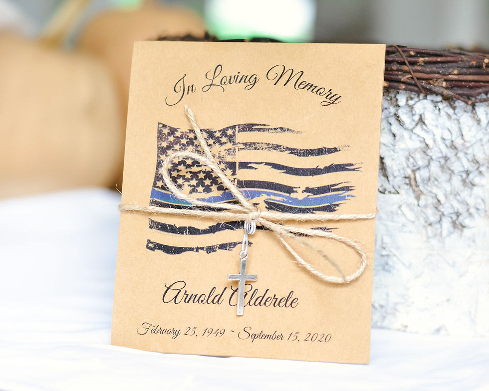 Miniatura: Police Thin Blue Line Memorial Sunflower Seed Packs, Funeral Gifts For Guests